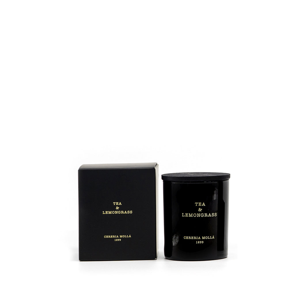Cereria Molla 1899 Tea and Lemongrass Duftkerze 230g  schwarzes Glas, Box