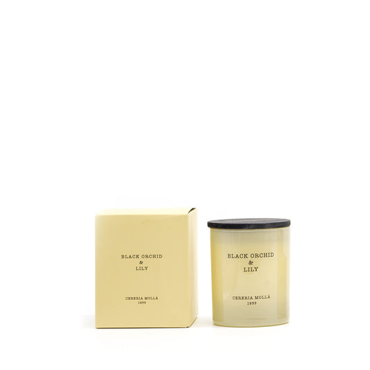 Cereria Molla 1899 Black Orchid and Lily Duftkerze 230g  elfenbein Glas, Box