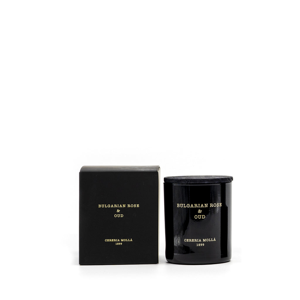 Cereria Molla 1899 Bulgarian Rose and Oud Duftkerze 230g  schwarzes Glas, Box