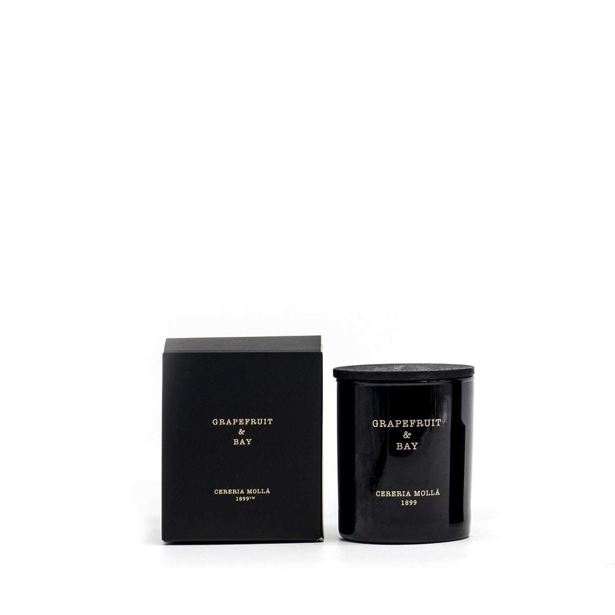 Cereria Molla 1899 Grapefruit and Bay Duftkerze 230g  schwarzes Glas, Box