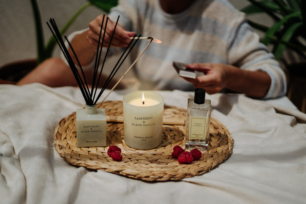 Raspberry & Vanilla scented candle