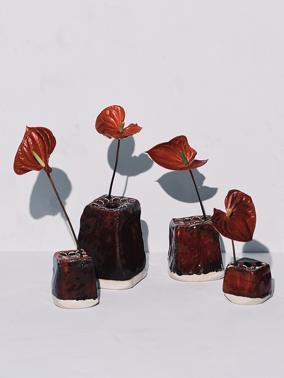 Vase Xl Red Pique-Fleurs